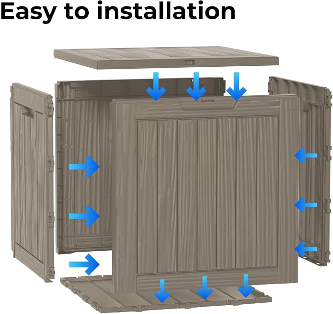 35 Gallon Resin Deck Box, Waterproof Outdoor Storage Bin - Image 7