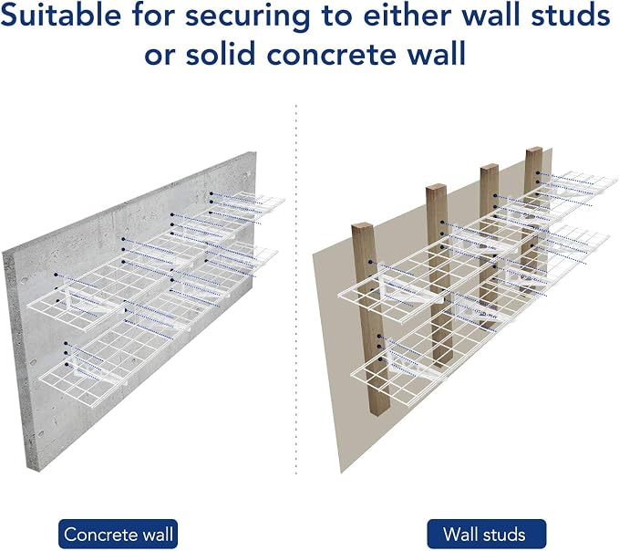 FLEXIMOUNTS 12-inch-by-72-inch Wall Shelf Garage Storage Rack Wall Mounted - Image 6