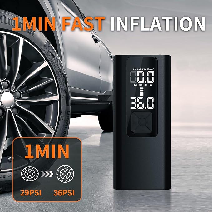 Tire Inflator Portable Air Compressor, 150 PSI & 3X Faster Cordless Air Pump - Image 5