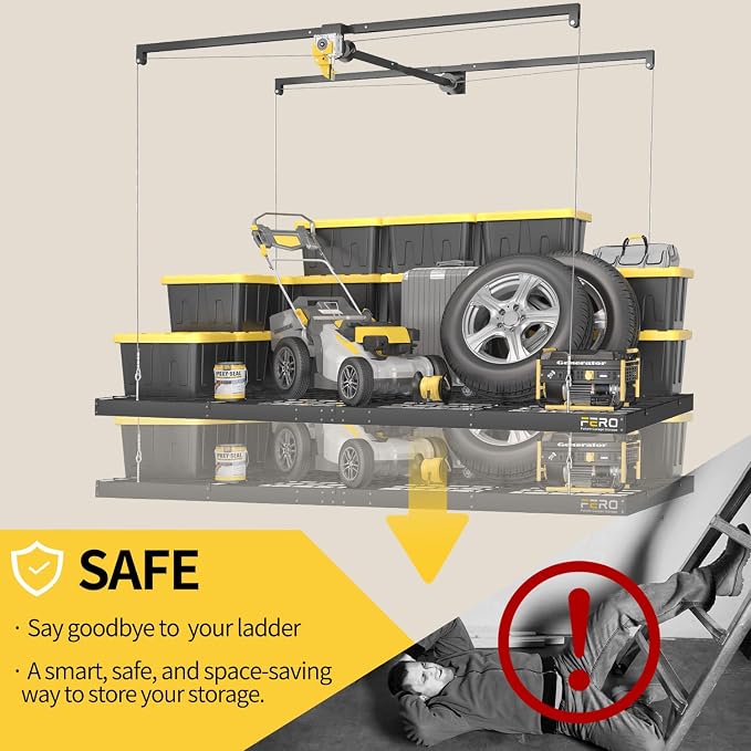 Garage Ceiling Storage Racks – 4x8 FT Overhead Garage Storage Rack - Image 6