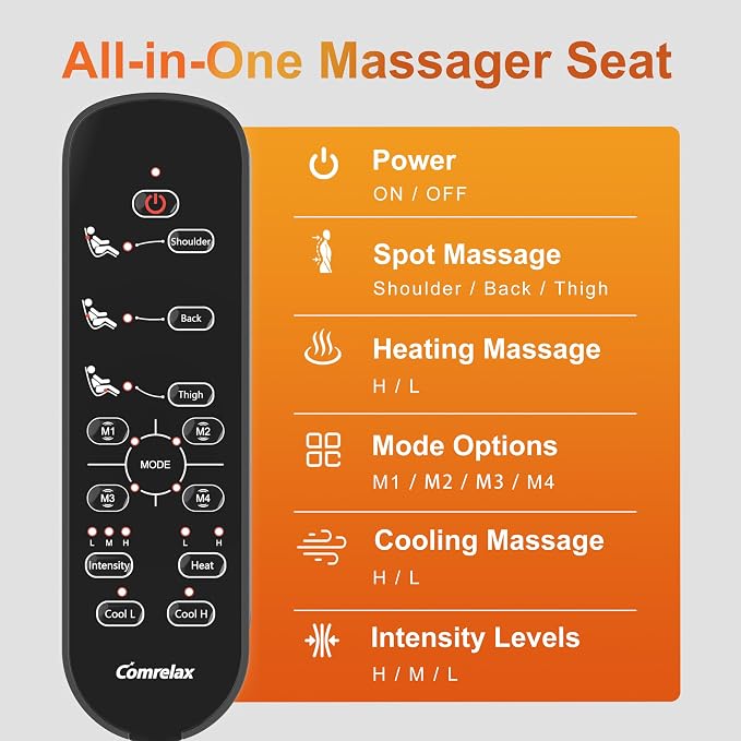 Back Massager with Heat for Pain Relief Deep Tissue, Portable Chair Massager - Image 6
