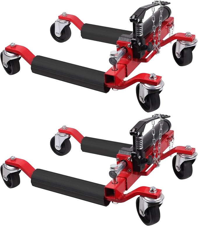 2 Pcs Car Wheel Dolly with Hydraulic Tire Jack, 1500LBS Capacity Trailer Dolly by GarveeTech