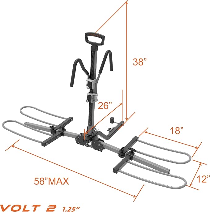 HYPERAX Volt 2_1.25" -E Bike Hitch Mounted Platform Style 2 Bikes Carrier - Image 6