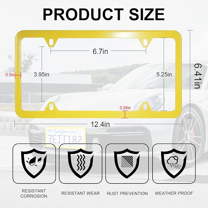 LivTee 4 Holes Stainless Steel License Plate Frames, Automotive Exterior - Image 3