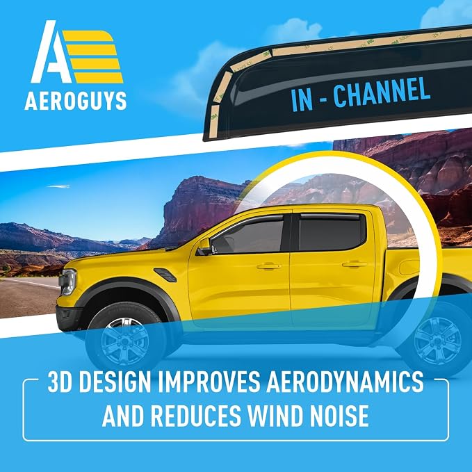 Extra Durable Window Deflectors in-Channel Window Visors Rain Guards Fit - Image 5