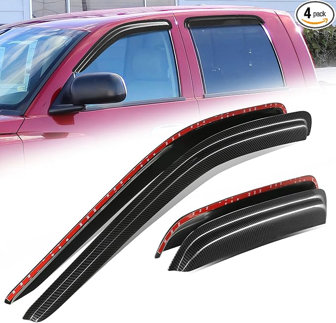 Auto Dynasty 4Pcs Carbon Fiber Pattern Window Visors Compatible by AutoDynasty