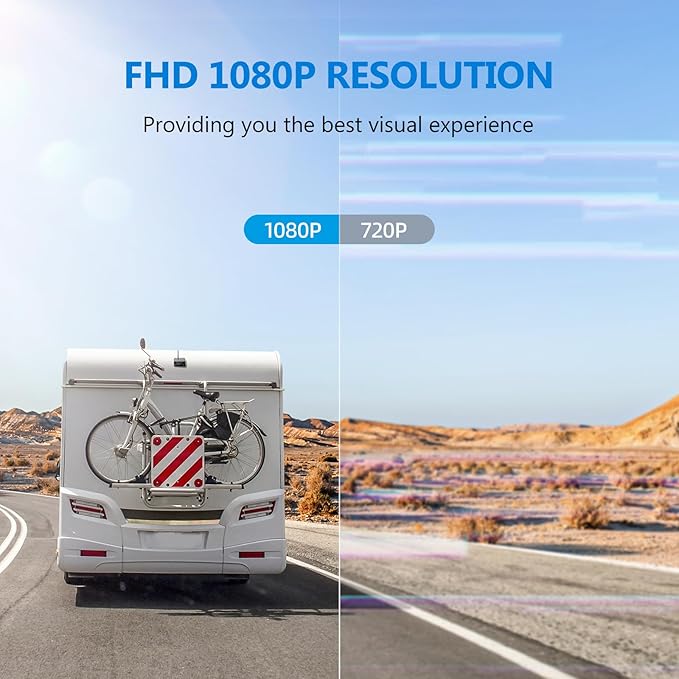 Magnetic Solar Wireless Backup Camera HD1080P 3 Mins DIY Installation DVR 7" - Image 4