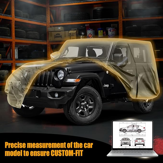 Waterproof Car Covers Replace for 2007-2025 Jeep Wrangler 2 Door, Windproof - Image 9