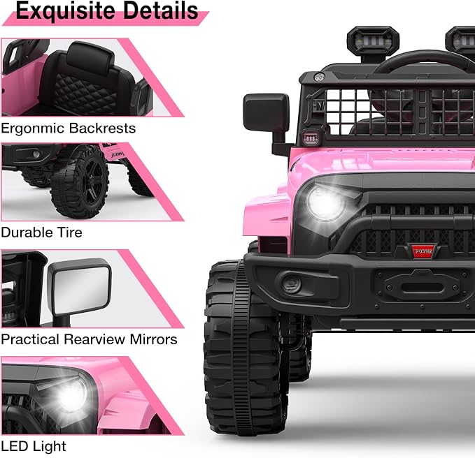 12V Kids Electric Ride On Truck Car w/Parent Remote Control, Spring Suspension - Image 2