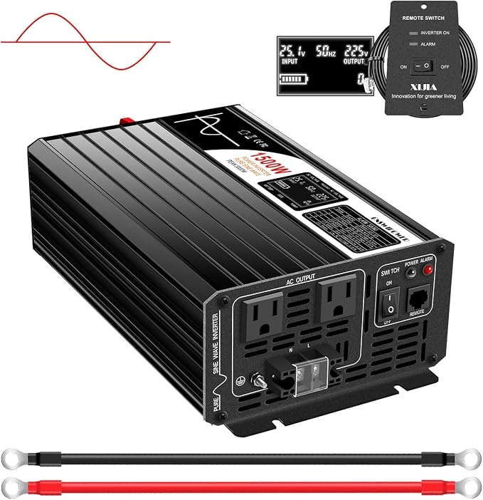 Xijia 1500W 48v to 120v Pure sine Wave 60HZ Solar Inverter by XIJIA