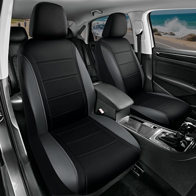 Road Comforts Leather Seat Covers, Breathable Car Seat Covers Front Seat - Image 2