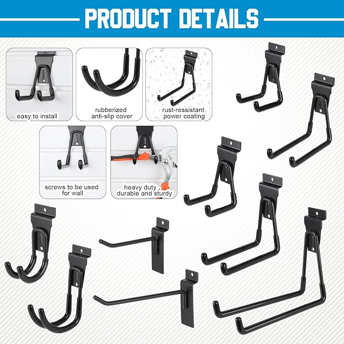 Landhoow 36 Pcs Slatwall Hooks & Hangers 32 Pcs Heavy Duty Slat Wall Hanging - Image 4