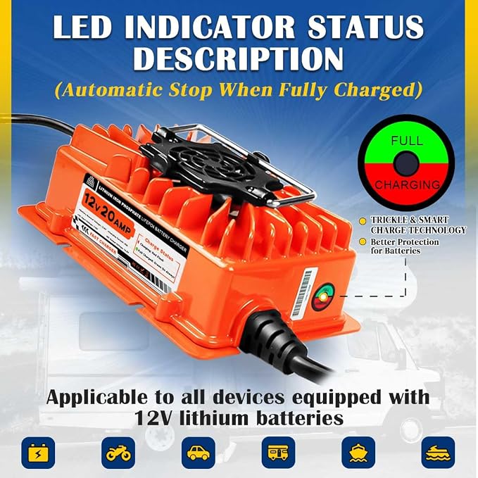 14.6V 20A LiFePO4 Battery Charger 12V Lithium Battery Charger - Image 4