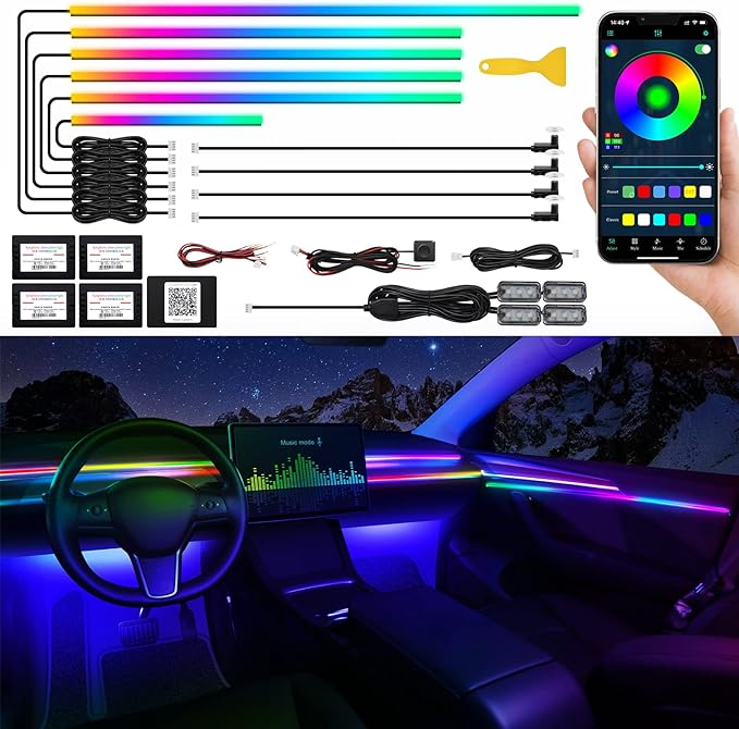 Dreamcolor Acrylic Interior Car LED Strip Light by MAODANER