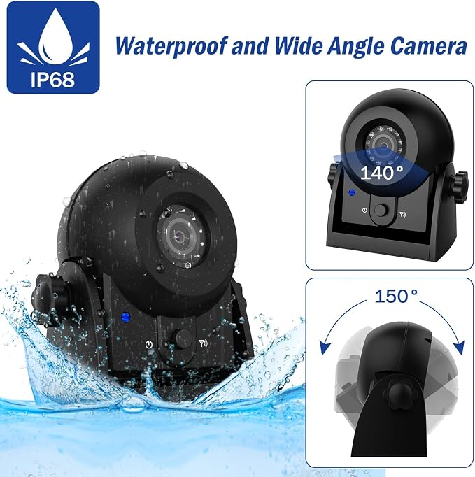 Magnetic Wireless Trailer Backup Camera System, 4.3inch TFT LCD Monitor & IP68 - Image 2