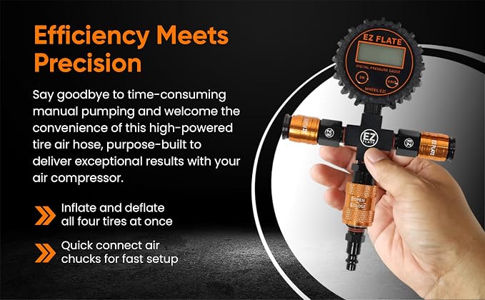 EZ FLATE 4 Tire Hose System | Heavy Duty | Truck or Car Tires | UTV Side By - Image 4