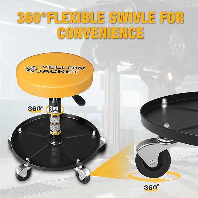 YELLOW JACKET Rolling Mechanic Stool - Image 6