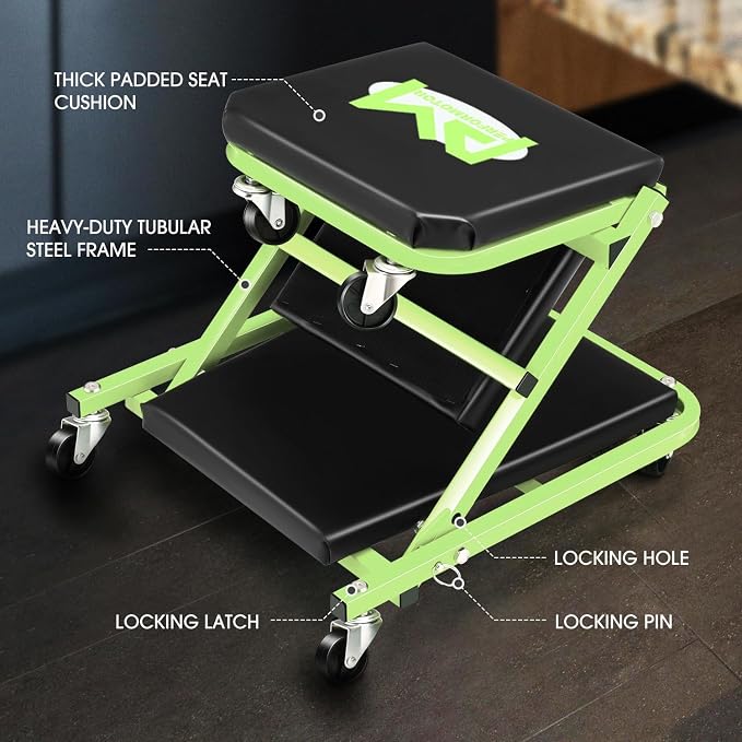 PM PERFORMOTOR 36 Inches Folding 2 in 1 Rolling Z Creeper, Adjustable Roller - Image 2