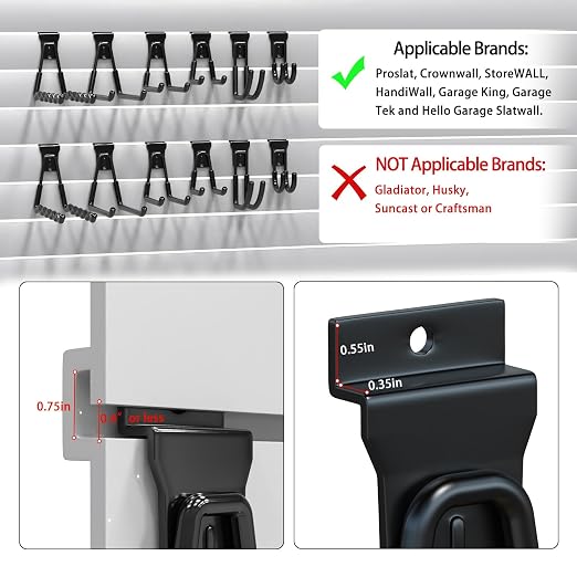 3-H Slatwall Accessories 10 Wave Hooks, Slatwall Hooks & Hangers, Slat Wall - Image 3