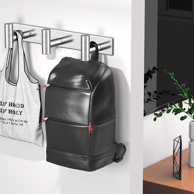 Wall Mounted Coat Rack-3 Hooks, Heavy Duty Stainless Steel Hook Rail - Image 6
