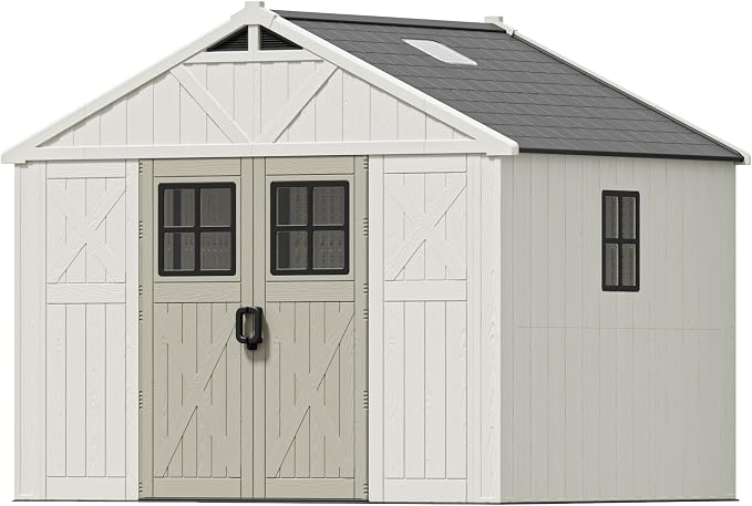 Patiowell 10 x 8 FT Outdoor Storage Shed, Plastic Shed by Patiowell