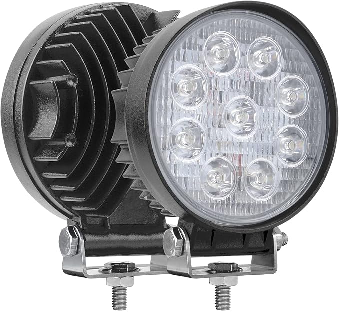 27W Spot Red Round Work LED Light Fog Offroad Off Road Lights Driving Lamp - Image 9
