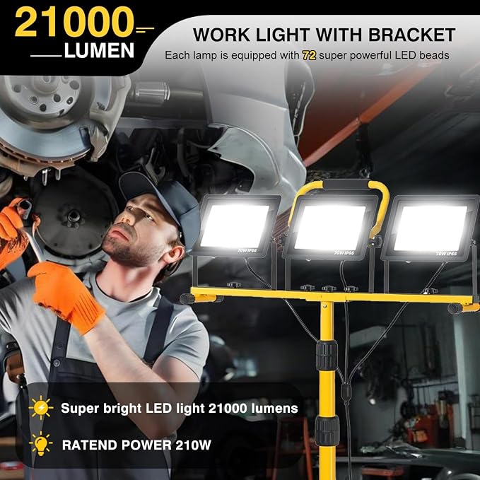 21000 lumens LED work light, IP66 waterproof portable work light, - Image 2