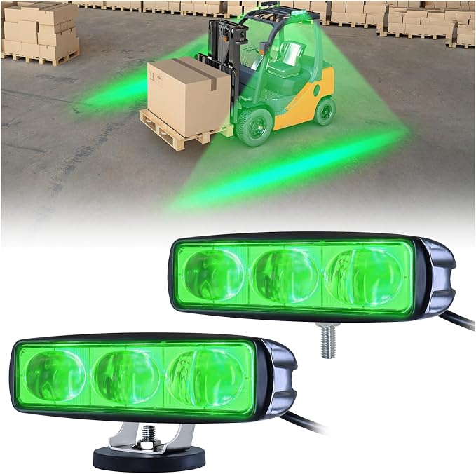 2Pcs Forklift Safety Light Green, 30W Straight Line Forklift and AGV Safety by HSYFUNA