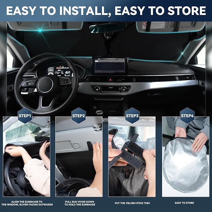 Windshield Sun Shade for Toyota Camry 2025 2026 LE XLE Hybrid SE XSE - Image 5