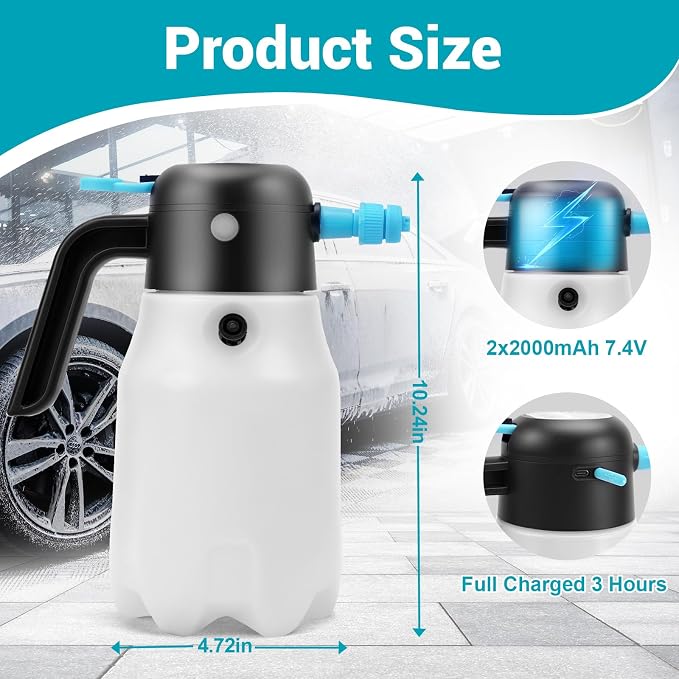 Electric Foam Sprayer Car Wash, 60PSI Foam Sprayer Auto Pressurized - Image 7