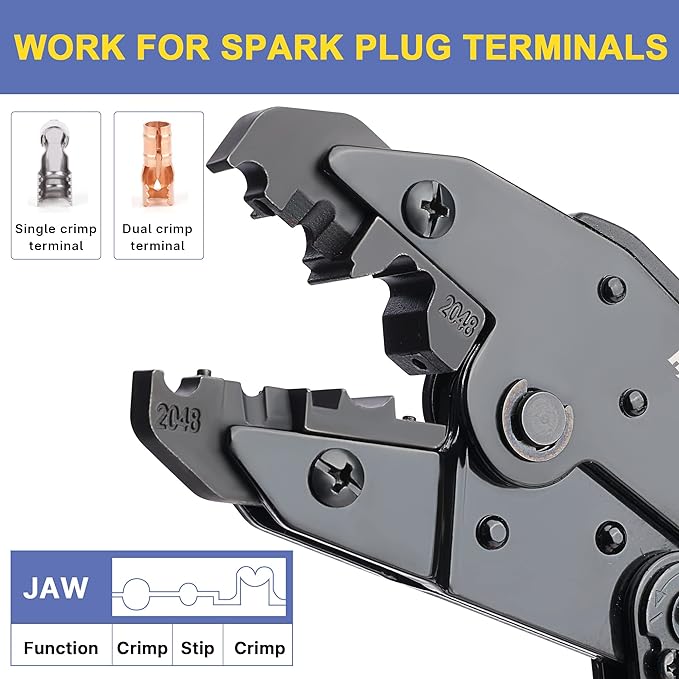 Haisstronica Crimping Tool for Spark Plug Ignition Wire, 8.5mm Ratchet Wire - Image 2