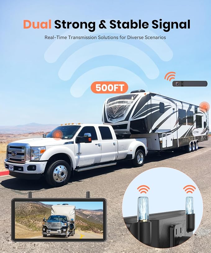 AUTO-VOX 7.2" DVR Portable Solar Wireless Backup Camera:HD 1080P 2 Min Quick - Image 3