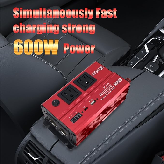 HITRENDS 600W Car Inverter, 12V DC to 110V AC, - Image 5