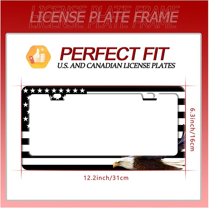 American Flag and Eagle License Plate USA Flag License Plate Stainless Steel - Image 7