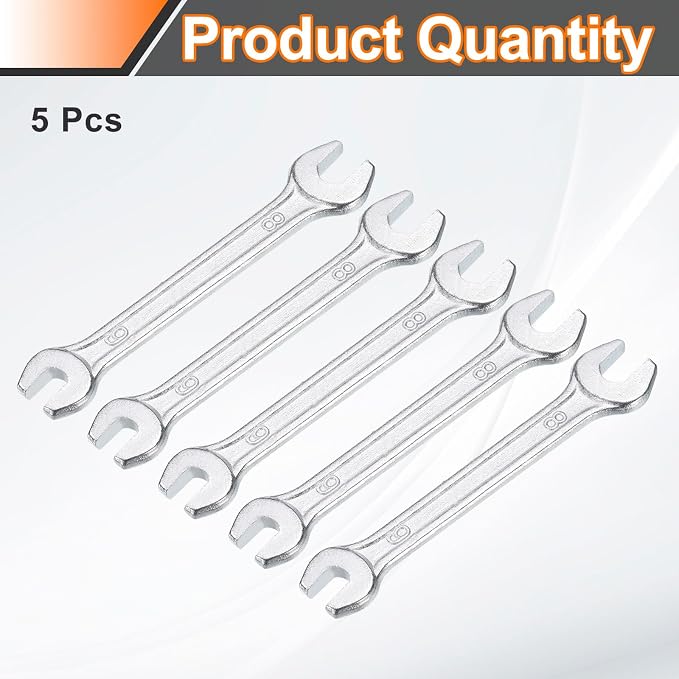 HARFINGTON 5pcs Double Open End Wrench 6mm x 8mm Metric 15 Degree Offset Angle - Image 3