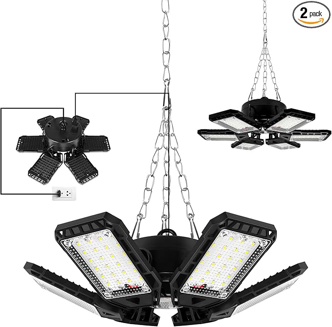 LED Garage Lights 2 Pack - 180W by Aoretic