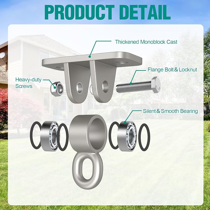 BETOOLL Swing Hangers with Bearing, Heavy Duty Porch Swing Hanging Kit - Image 3