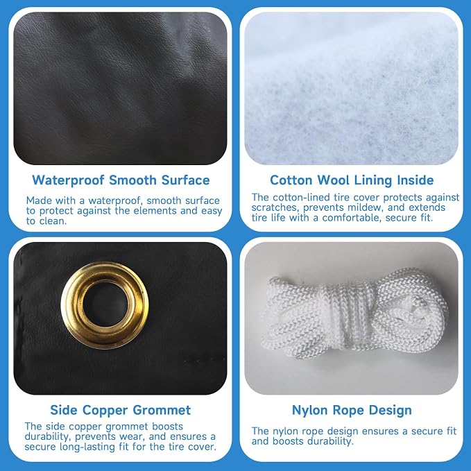 RV Tire Covers 4 Pack, Tough Waterproof Wheel Protector - Image 8