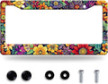 Bright Flowers Colorful Floral License Plate Frame Flower License Plate by GORSNKYE