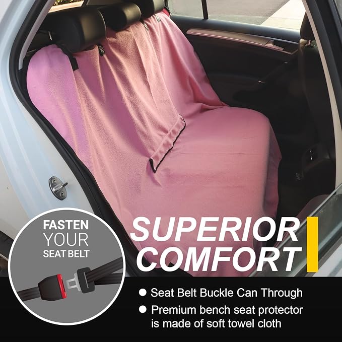 Back Seat Cover for Car Trucks Van SUV, Waterproof Rear Bench Towel Seat Covers - Image 2