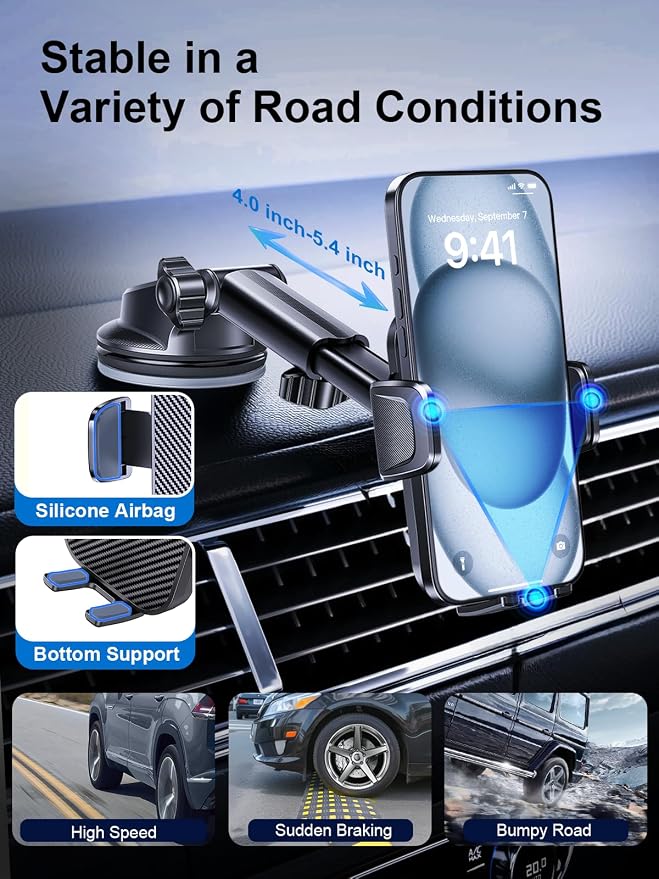 Vent Dashboard Windshield Cell Phone Mount Car Fit - Image 5
