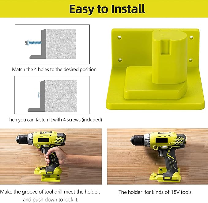 5Pcs Tool Mount Holder Plastic Electric Tool Battery Dock Compatible - Image 5