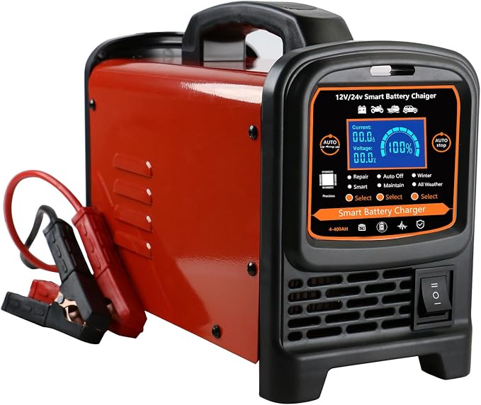 12V 24 Volt Car Battery Charger Heavy Duty, 0-15A Smart Automatic Battery by Ryansunoro