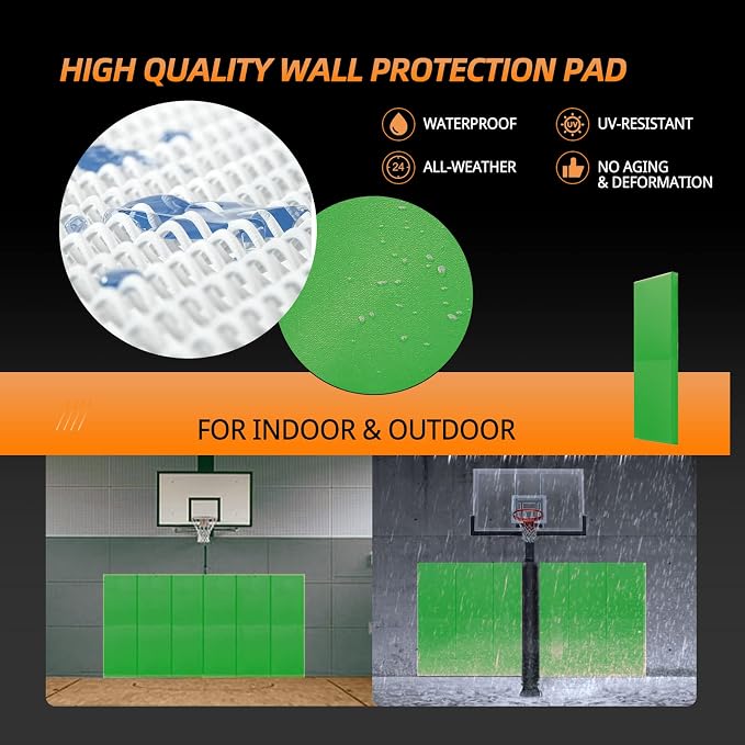 PROGOAL 2"/4" Thick Foam Protection Wall Pad，Gym Basketball-Court - Image 8