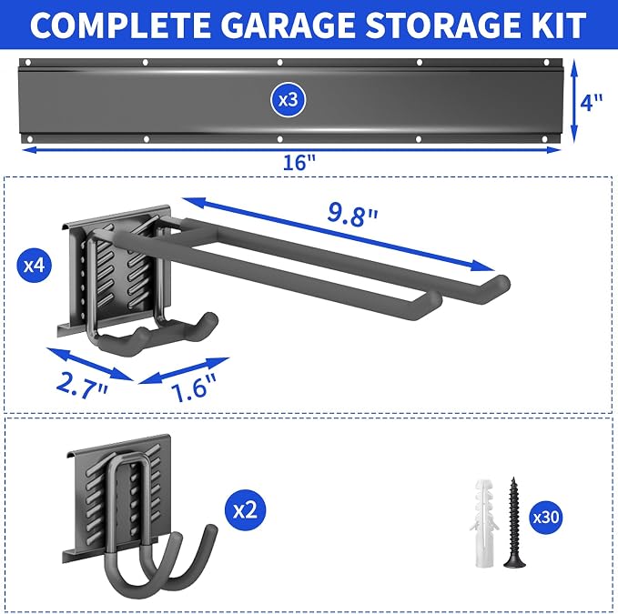 Garage Organization Tool Organizer Wall Mount, 48inch Heavy Duty Garden Tool - Image 7