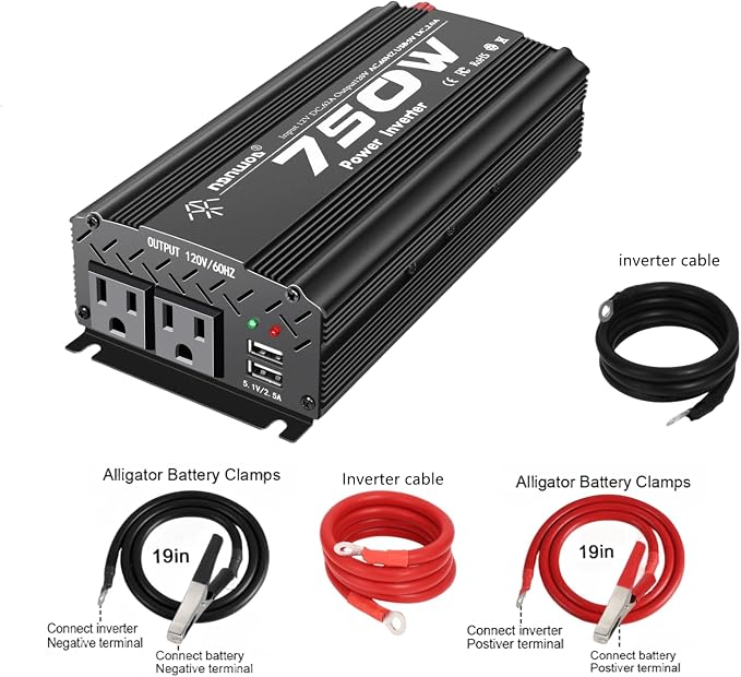 12V to 110V Inverter - 750W Car Inverter - Image 3