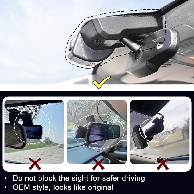 Front 4K & Rear 1080P Dash Cam Custom fit - Image 5