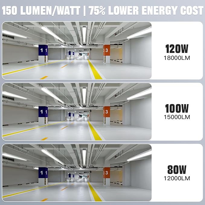 JTT 8FT LED Vapor Tight Light 120/100/80W Tunable, 18000lm LED Vapor Proof - Image 5