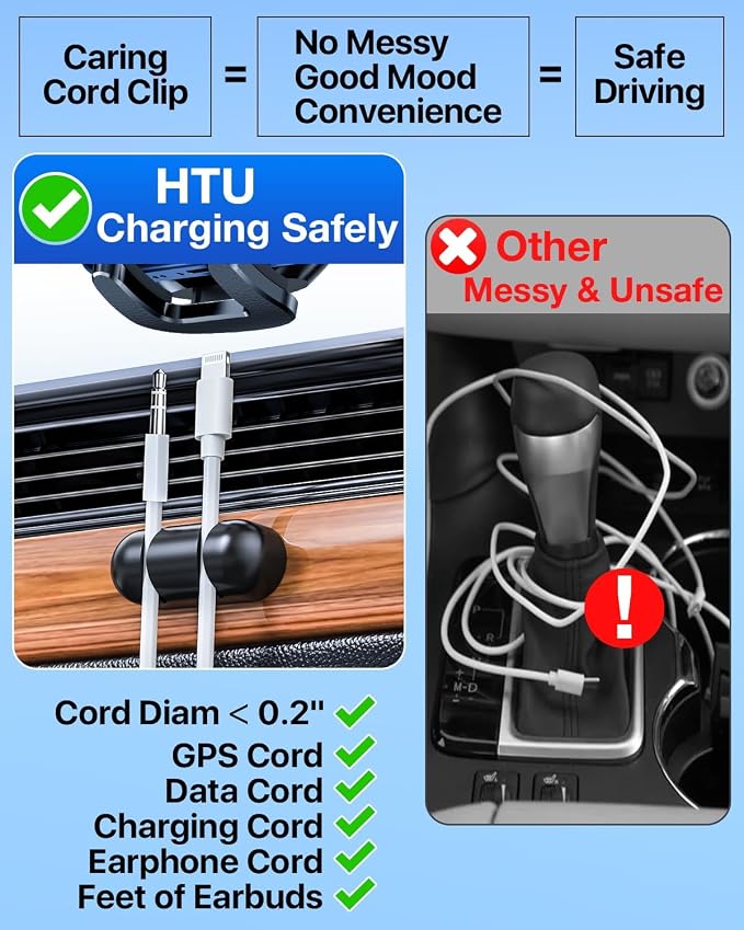 HTU 【Military-Grade Car Phone Holder, 【Strongest & Longest Steel-Hook】 Car Vent - Image 8