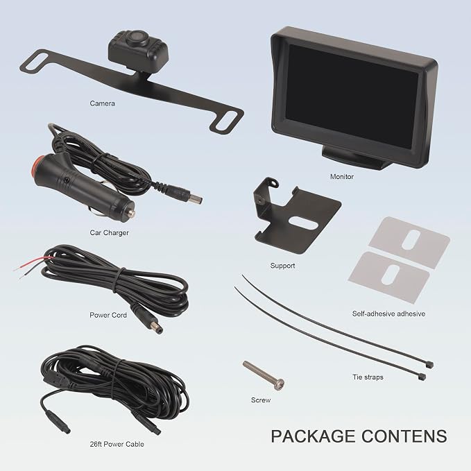 YIMU Backup Camera System with License Plate Backup Reverse Camera, Easy - Image 6